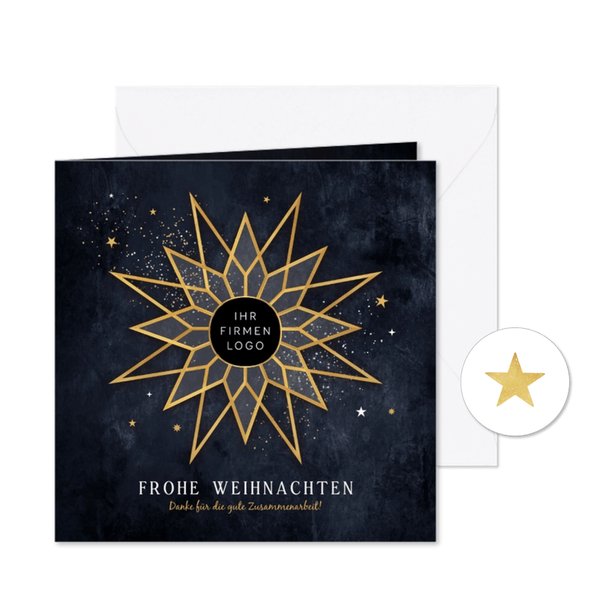 Weihnachtskarte geschäftlich Weihnachtsstern - Karteneindruck