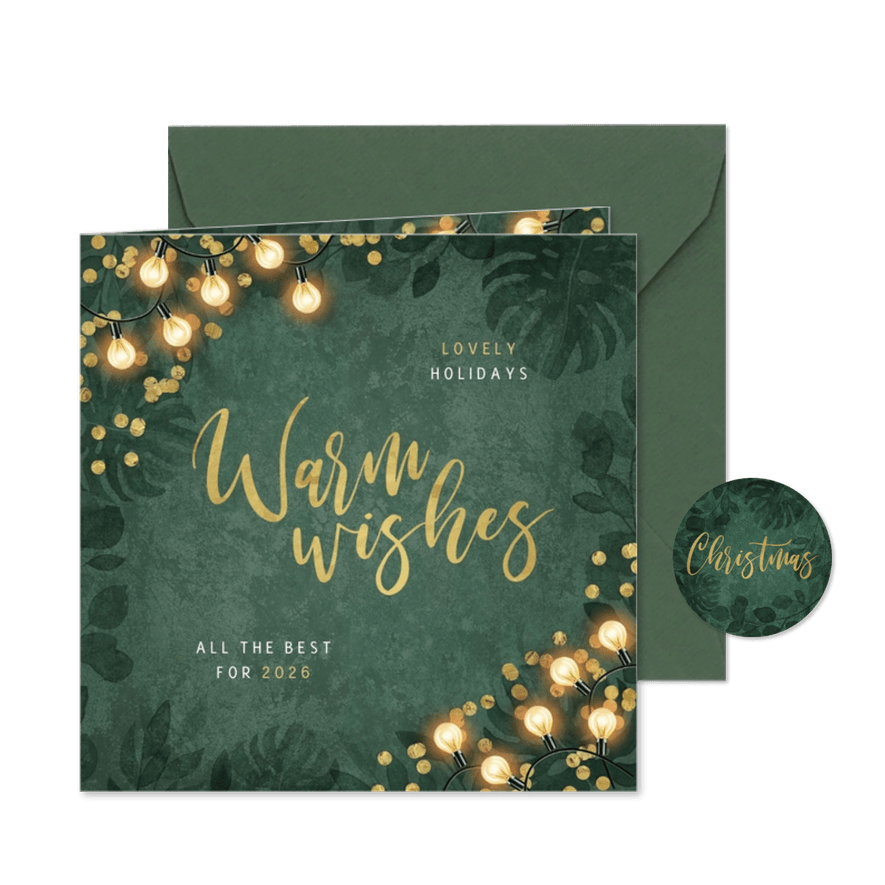 Weihnachtskarte Geschäftskunden 'Warm wishes' - Karteneindruck