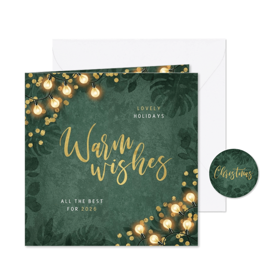 Weihnachtskarte Geschäftskunden 'Warm wishes' - Karteneindruck
