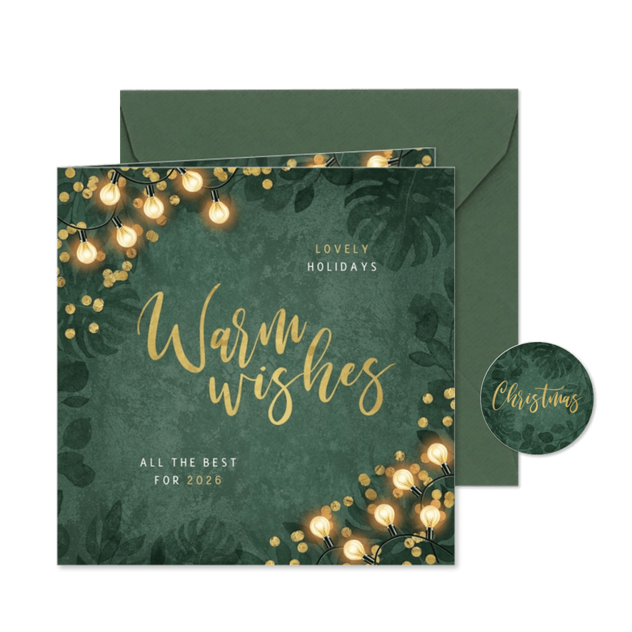 Weihnachtskarte Geschäftskunden 'Warm wishes' - Karteneindruck