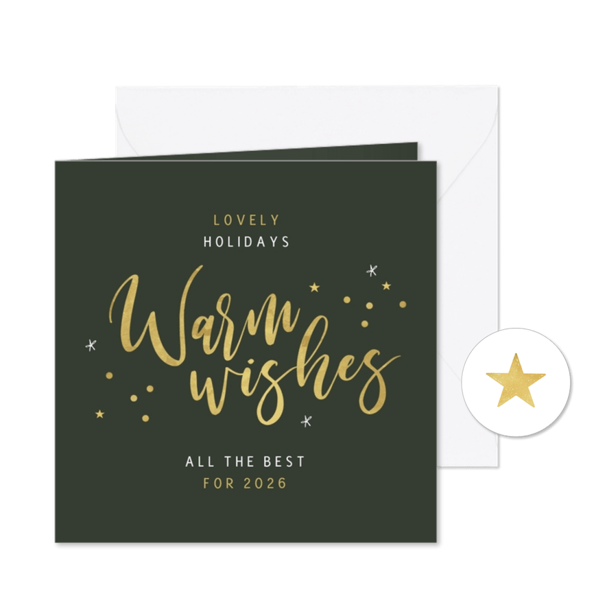 Weihnachtskarte Geschäftspartner 'Warm Wishes' - Karteneindruck