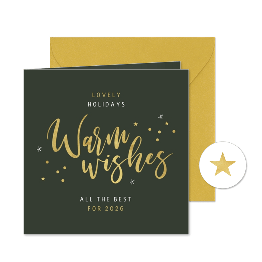 Weihnachtskarte Geschäftspartner 'Warm Wishes' - Karteneindruck