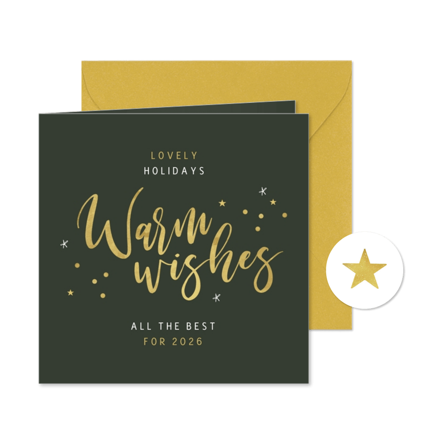 Weihnachtskarte Geschäftspartner 'Warm Wishes' - Karteneindruck