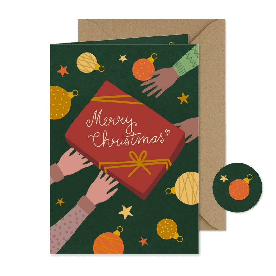 Weihnachtskarte Geschenk - Karteneindruck