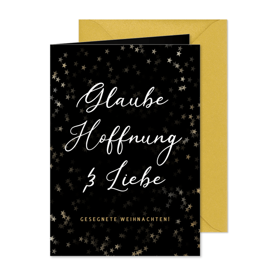 Weihnachtskarte Glaube, Hoffnung, Liebe - Karteneindruck
