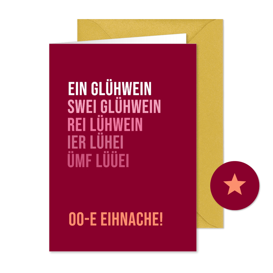 Weihnachtskarte Glühwein - Karteneindruck
