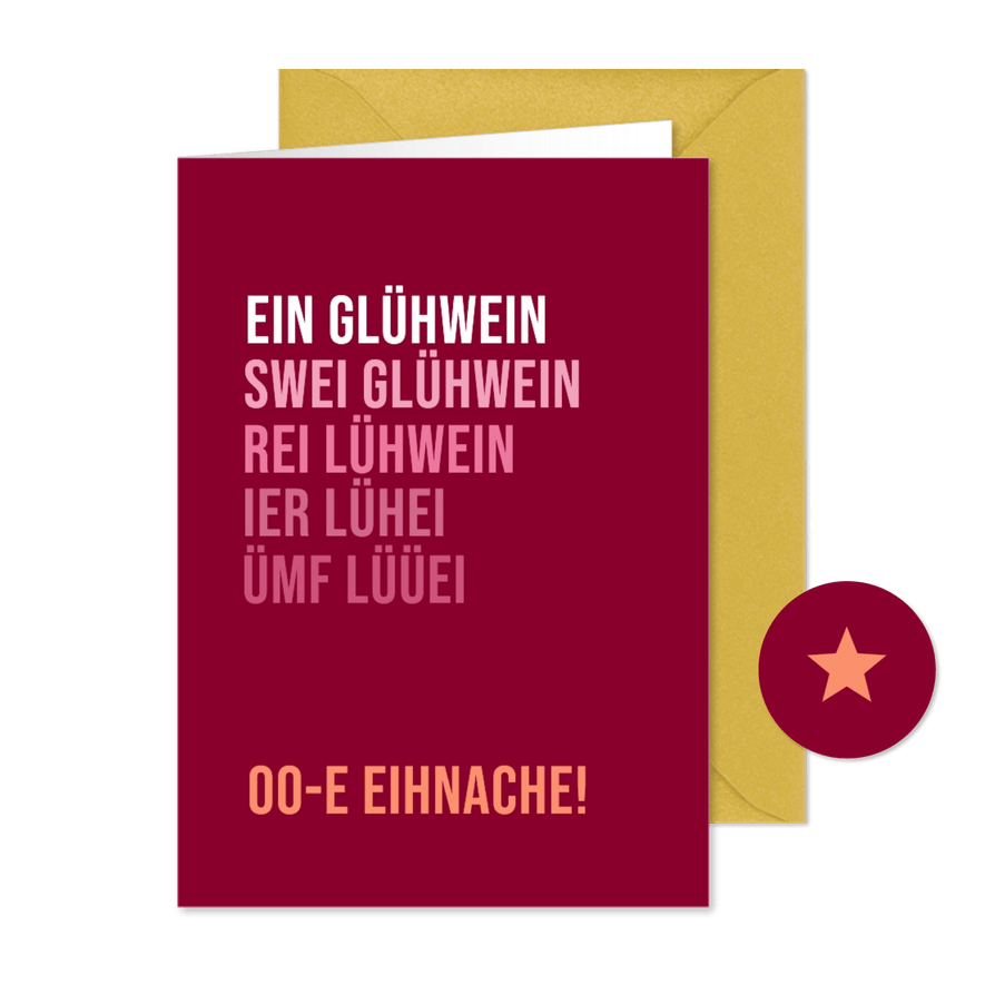 Weihnachtskarte Glühwein - Karteneindruck