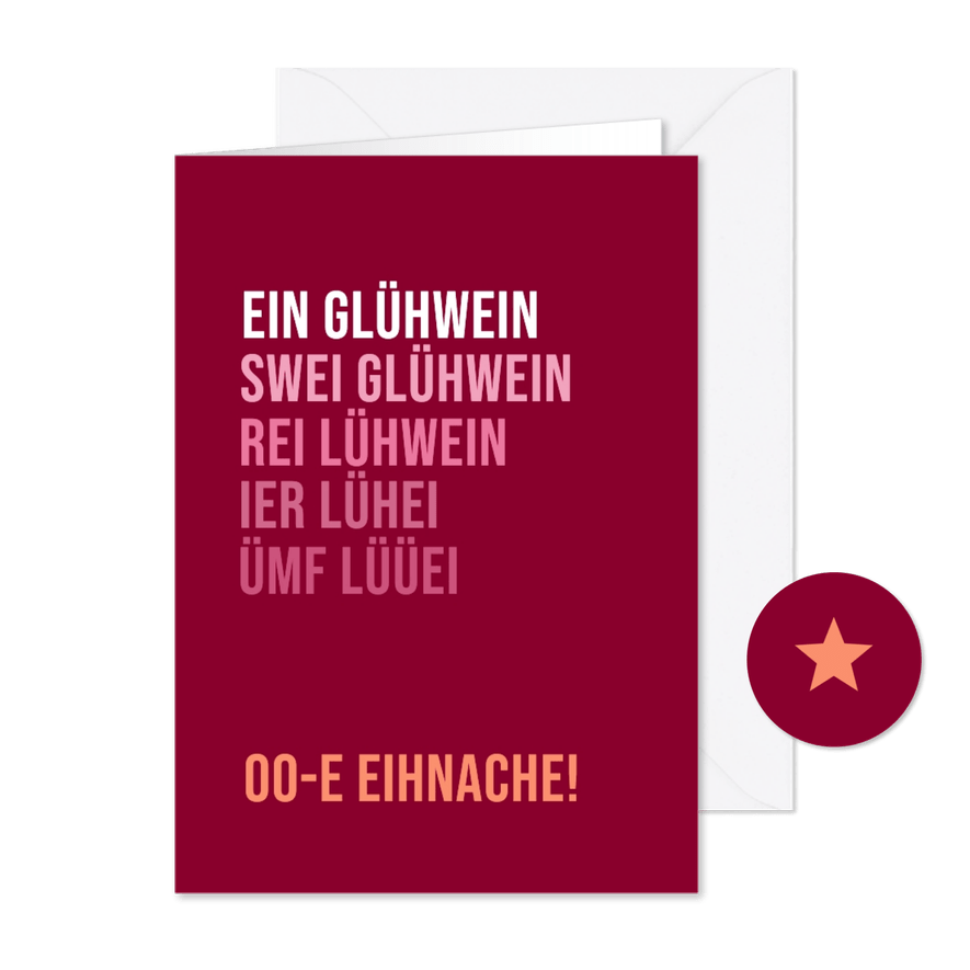 Weihnachtskarte Glühwein - Karteneindruck