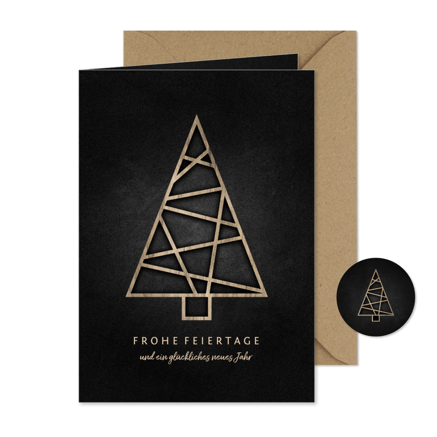 Weihnachtskarte grafischer Weihnachtsbaum - Karteneindruck
