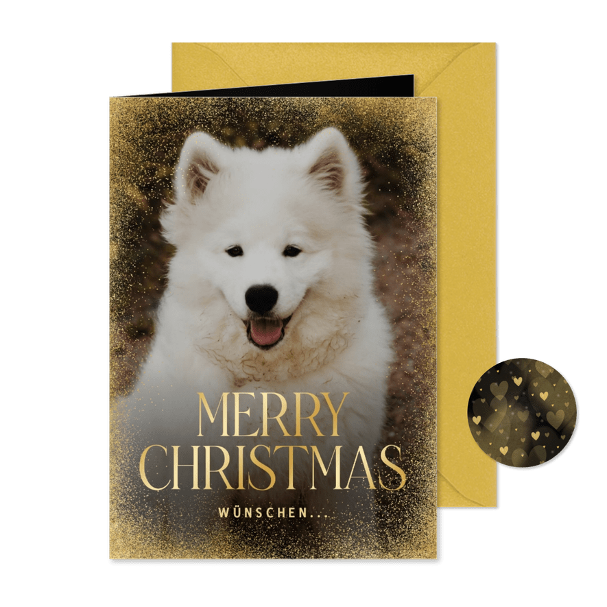 Weihnachtskarte großes Foto 'Merry Christmas' - Karteneindruck