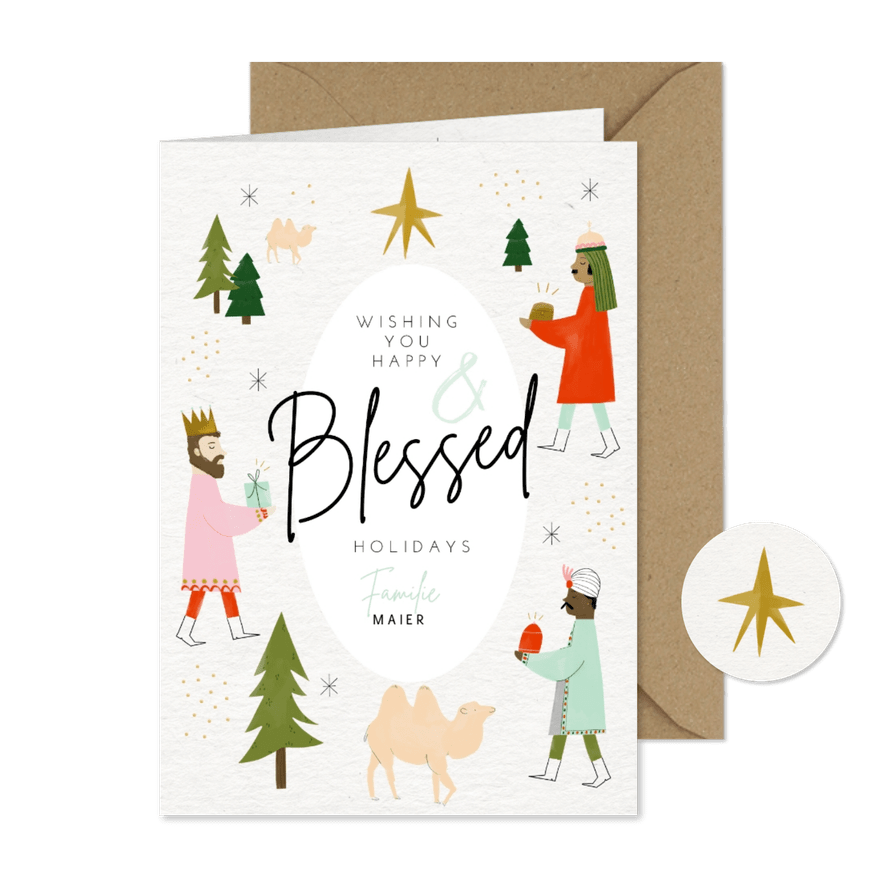 Weihnachtskarte Heilige drei Könige - Karteneindruck
