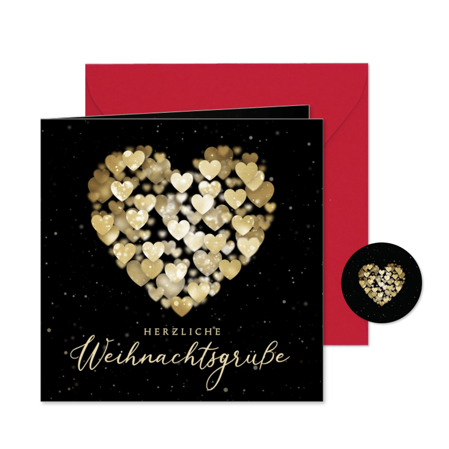 Weihnachtskarte Herz aus Herzen - Karteneindruck
