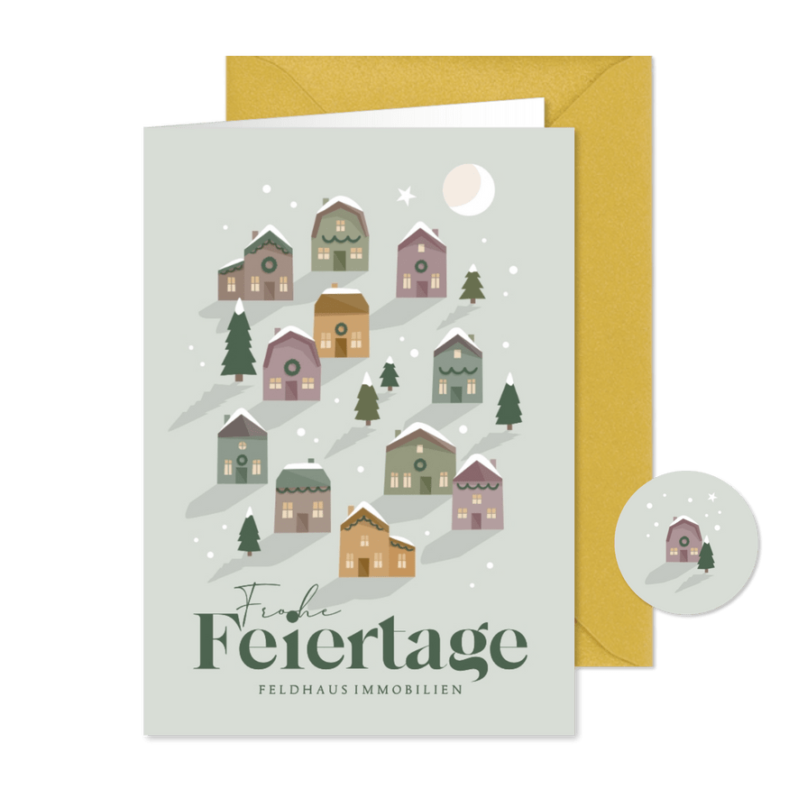 Weihnachtskarte Immobilienmakler Weihnachtsdorf - Karteneindruck
