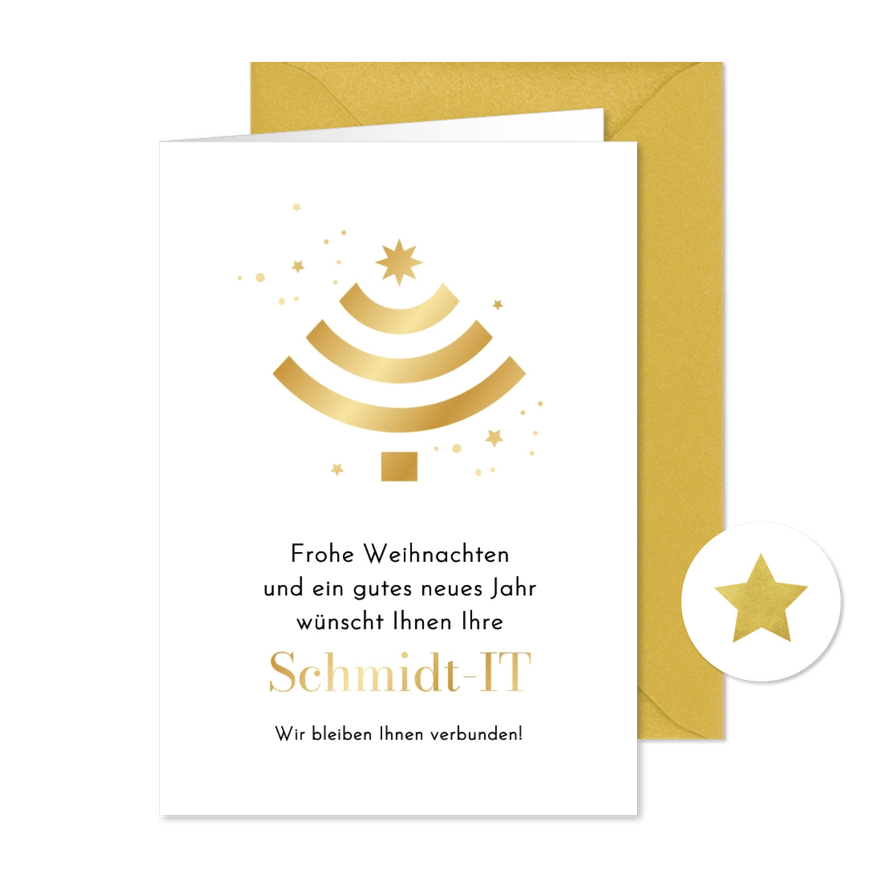 Weihnachtskarte IT Firma Wifi-Signal 'Verbunden bleiben ' - Kartenvorschau

