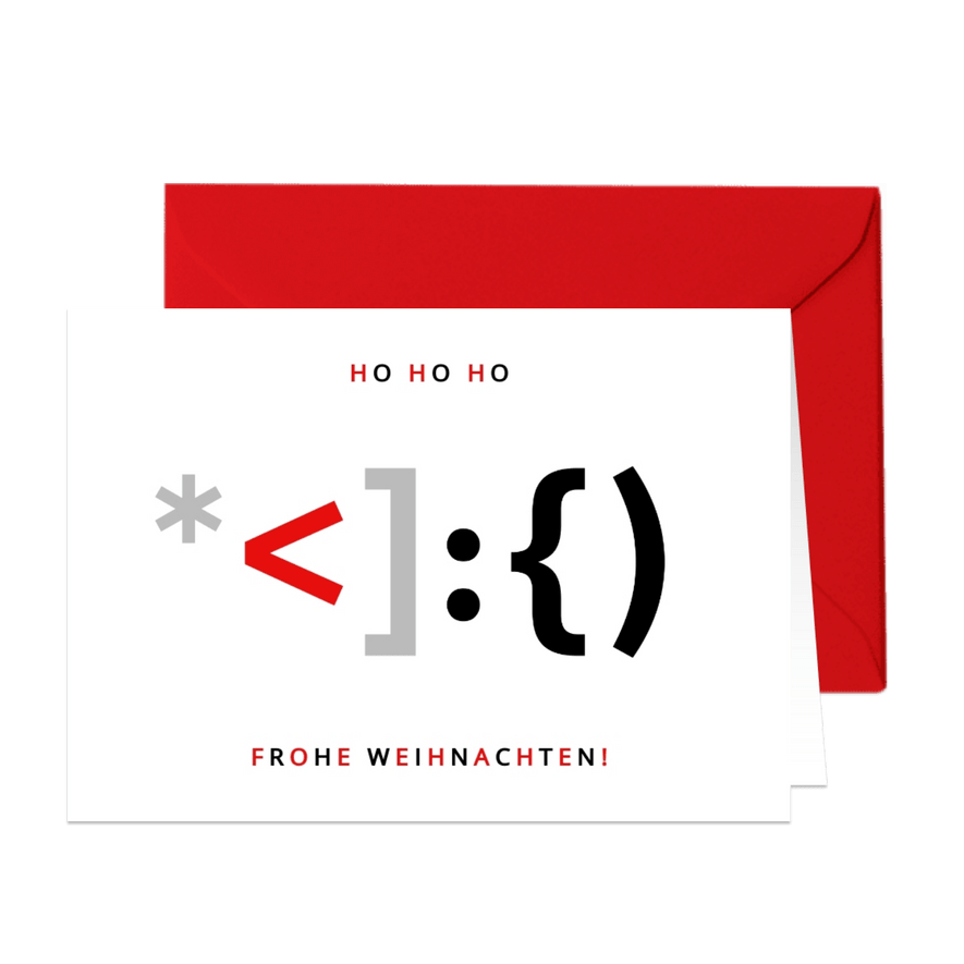 Weihnachtskarte IT Weihnachtsmann als Programmiersprache - Karteneindruck
