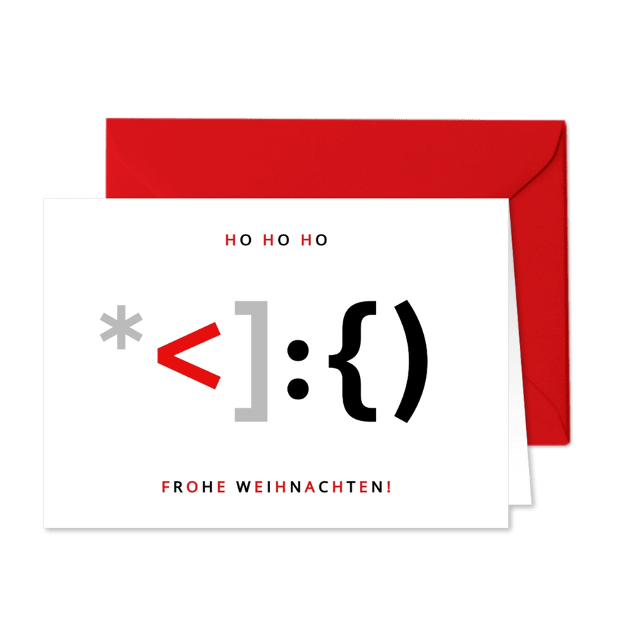 Weihnachtskarte IT Weihnachtsmann als Programmiersprache - Karteneindruck
