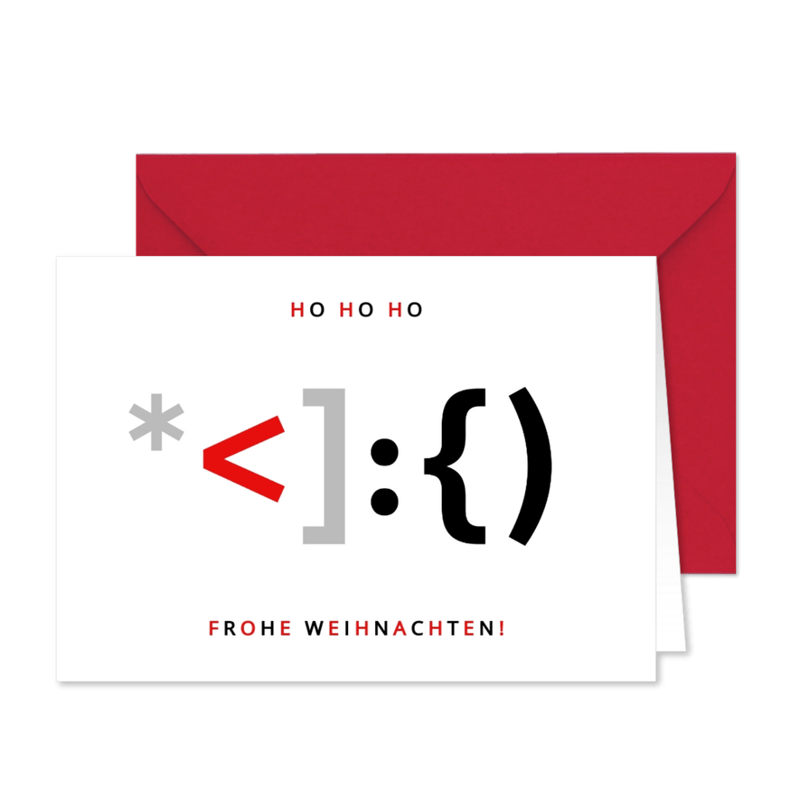 Weihnachtskarte IT Weihnachtsmann als Programmiersprache - Karteneindruck