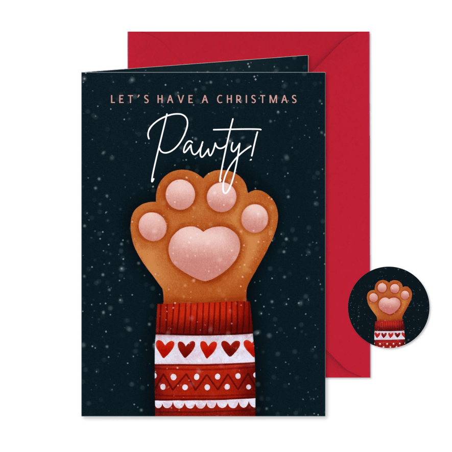 Weihnachtskarte Katzenpfote - Karteneindruck
