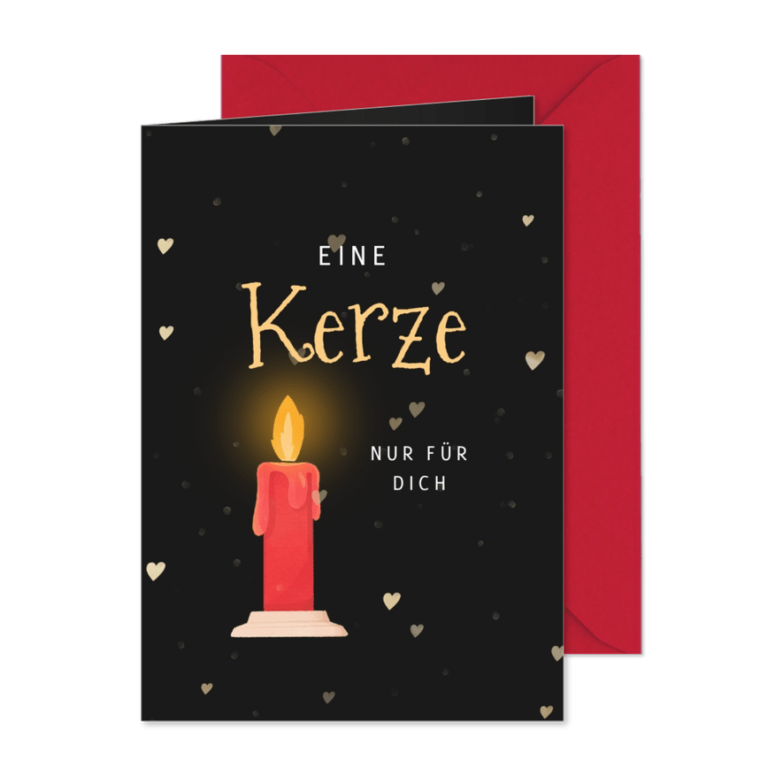 Weihnachtskarte Kerze - Karteneindruck