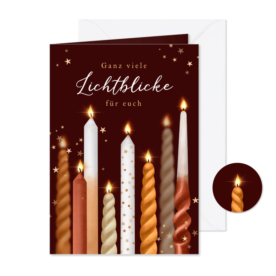 Weihnachtskarte Kerzen 'viele Lichtblicke' - Karteneindruck