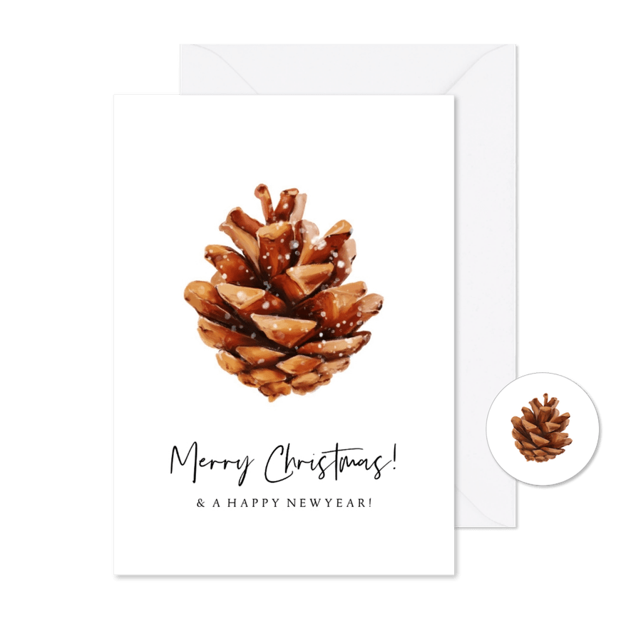 Weihnachtskarte Kiefernzäpfchen - Karteneindruck