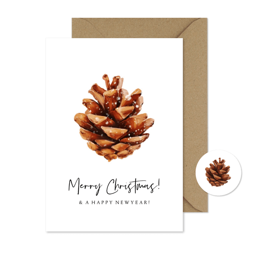 Weihnachtskarte Kiefernzäpfchen - Karteneindruck