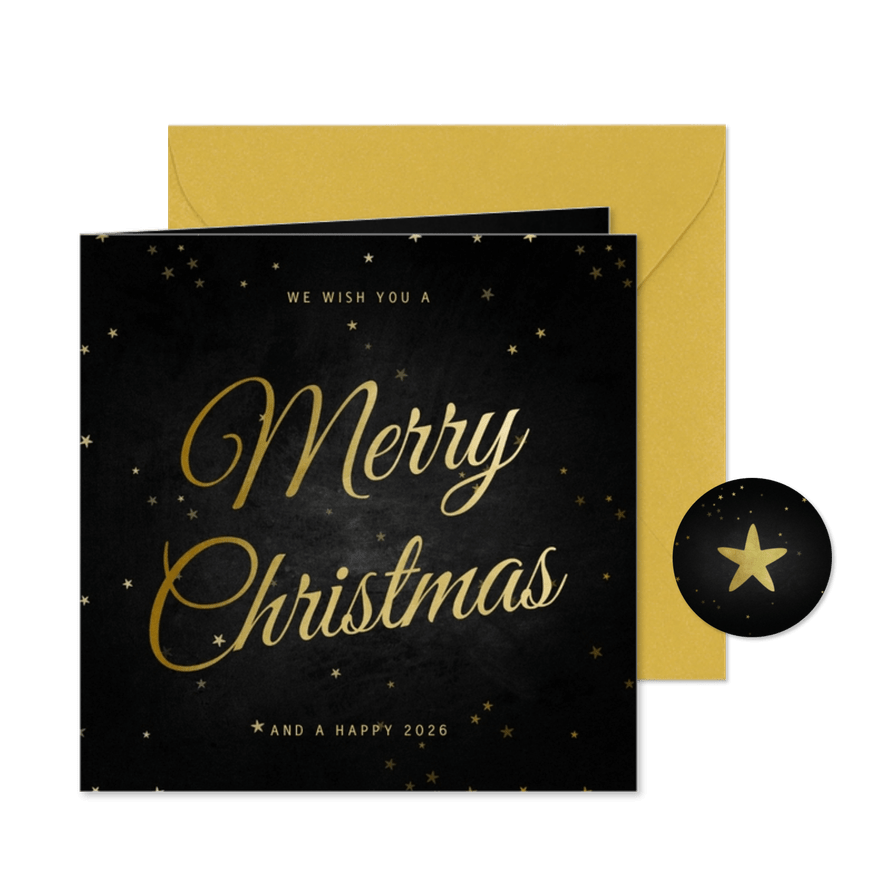 Weihnachtskarte klassisch 'Merry Christmas' - Karteneindruck