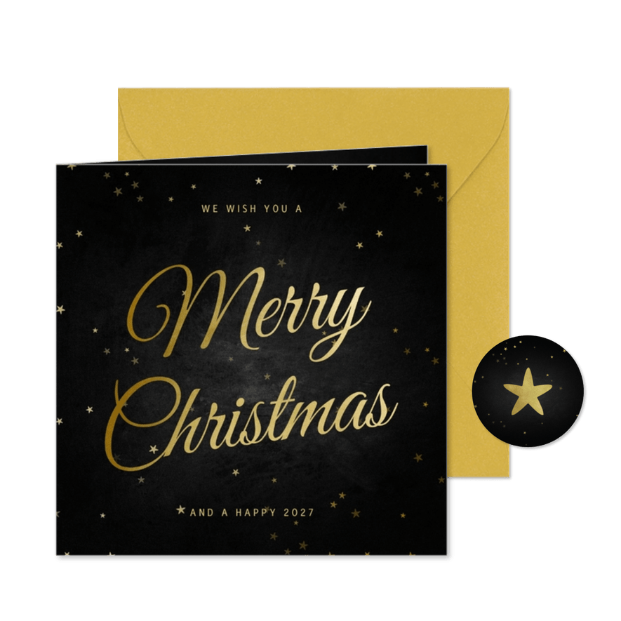 Weihnachtskarte klassisch 'Merry Christmas' - Kartenvorschau
