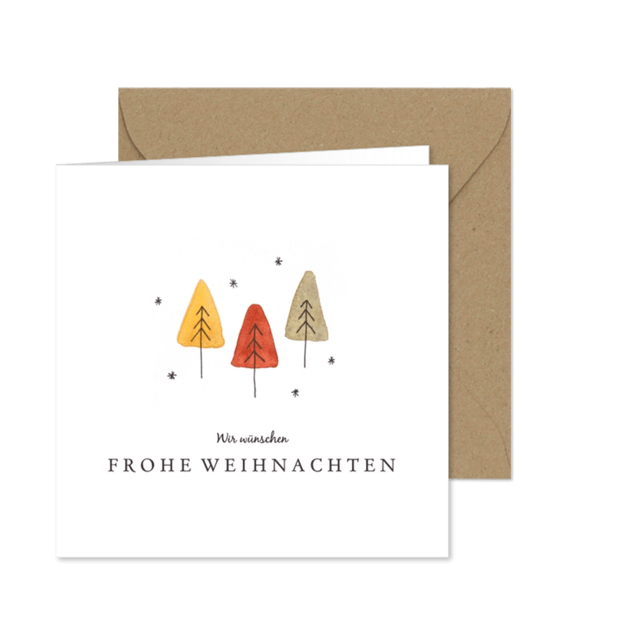 Weihnachtskarte kleiner Weihnachtswald - Karteneindruck