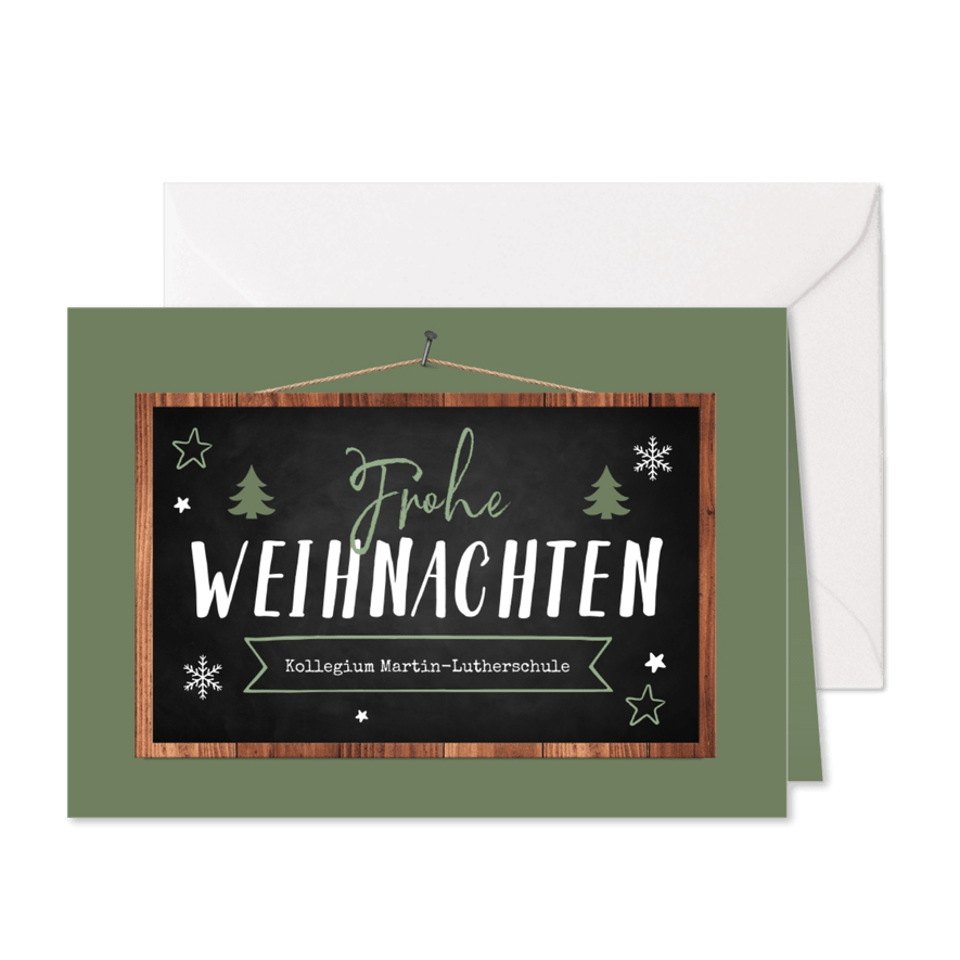 Weihnachtskarte Kollegium Schule - Karteneindruck
