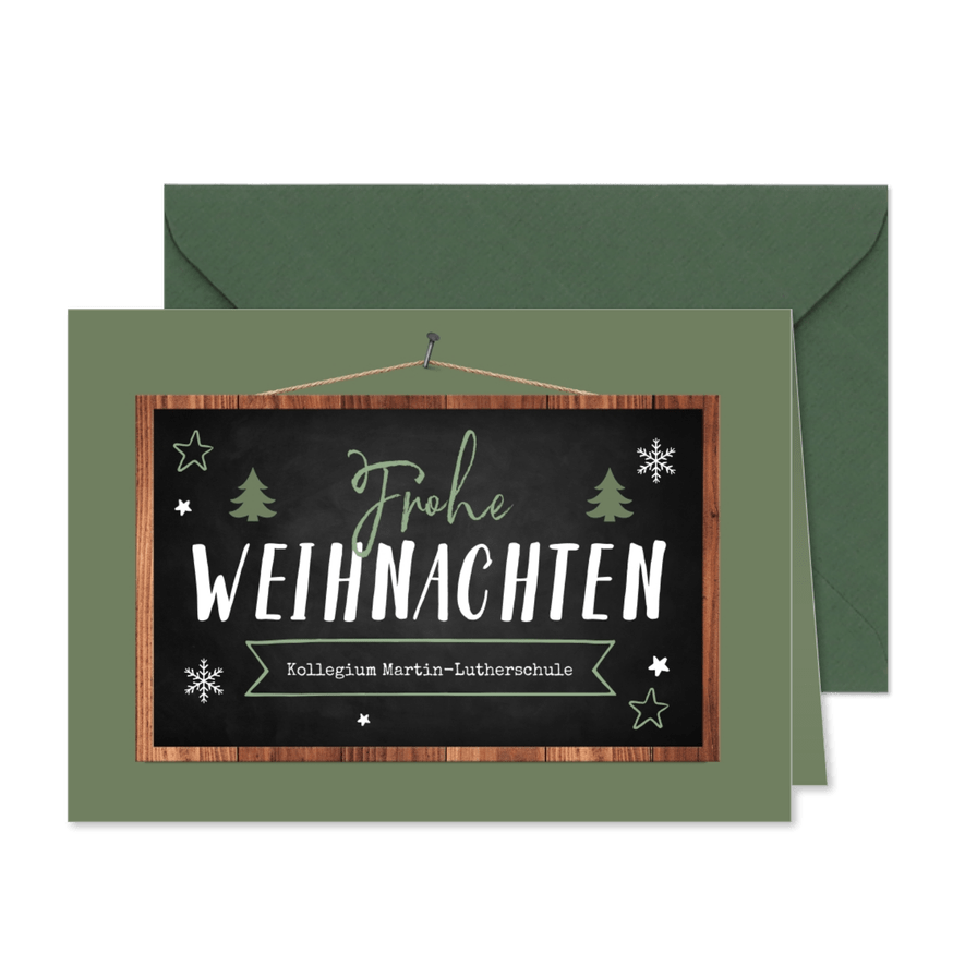 Weihnachtskarte Kollegium Schule - Karteneindruck