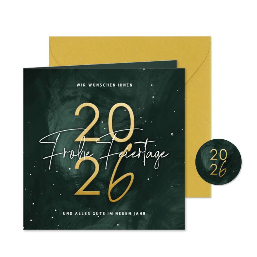 Weihnachtskarte Kunden elegant & trendy - Karteneindruck