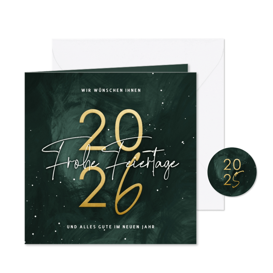 Weihnachtskarte Kunden elegant & trendy - Karteneindruck