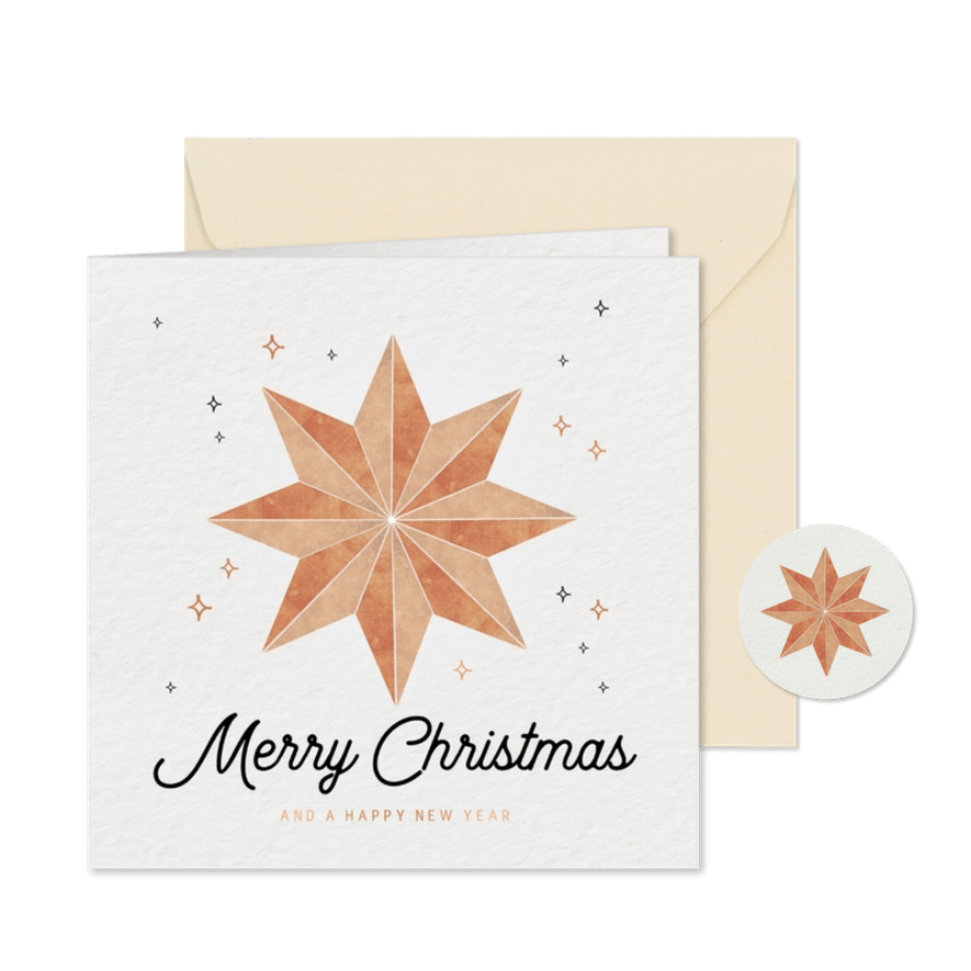 Weihnachtskarte Kunden grafischer Weihnachtsstern - Karteneindruck
