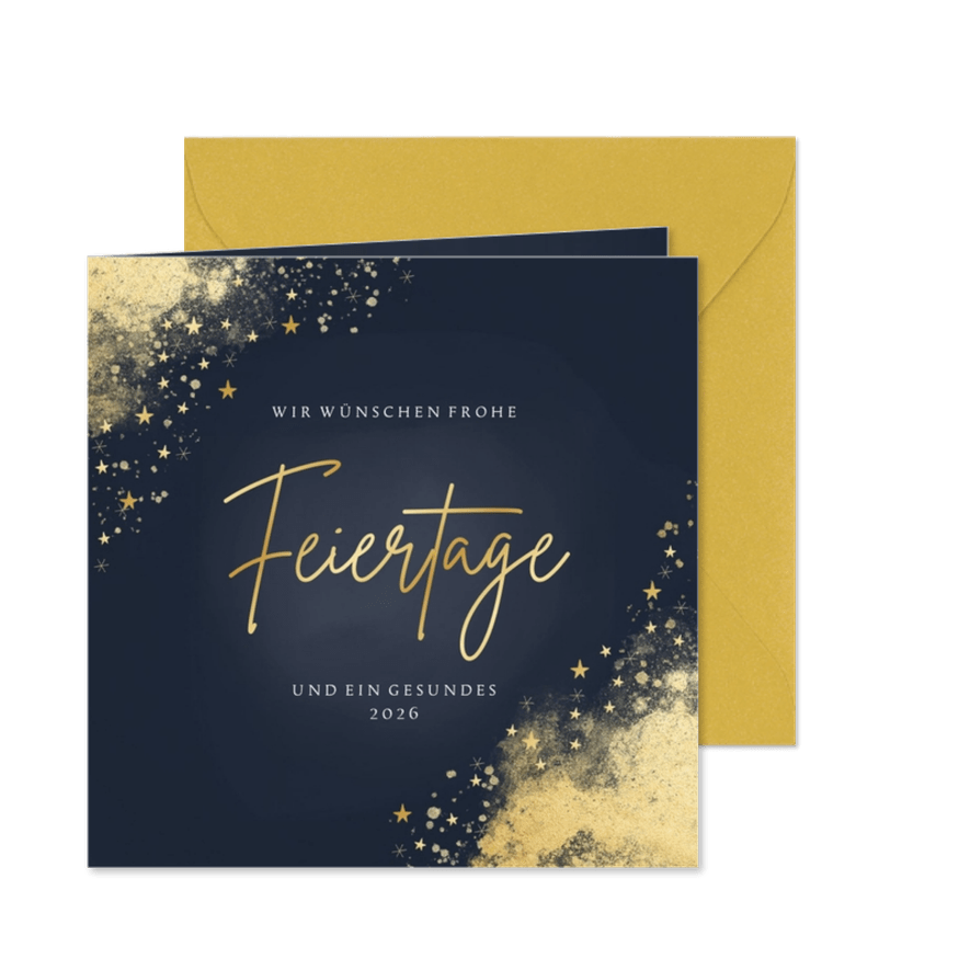 Weihnachtskarte Kunden & Partner Goldsternchen - Karteneindruck
