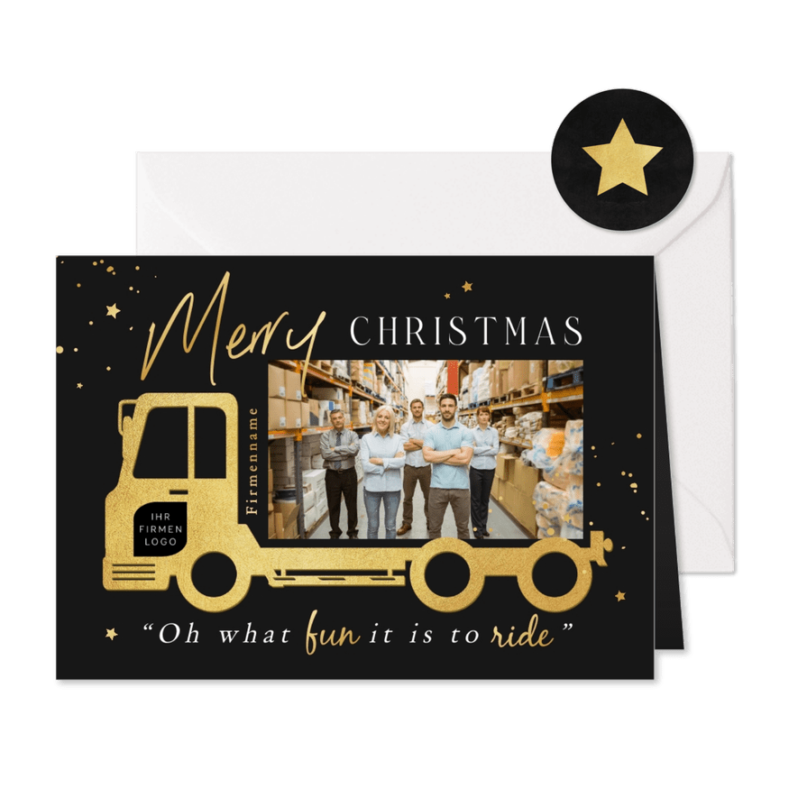 Weihnachtskarte Logistik & Transport - Karteneindruck