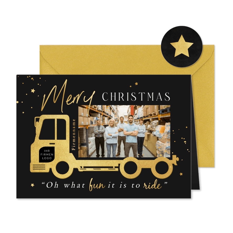 Weihnachtskarte Logistik & Transport - Karteneindruck