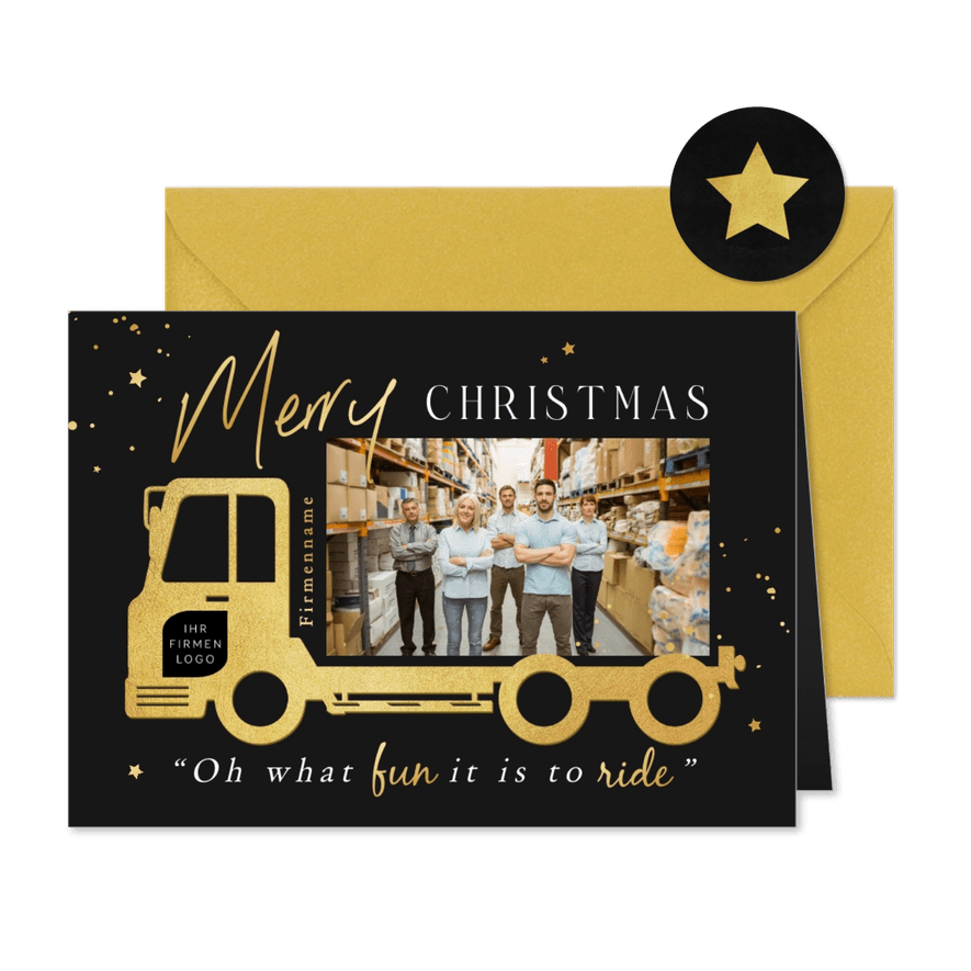 Weihnachtskarte Logistik & Transport - Karteneindruck
