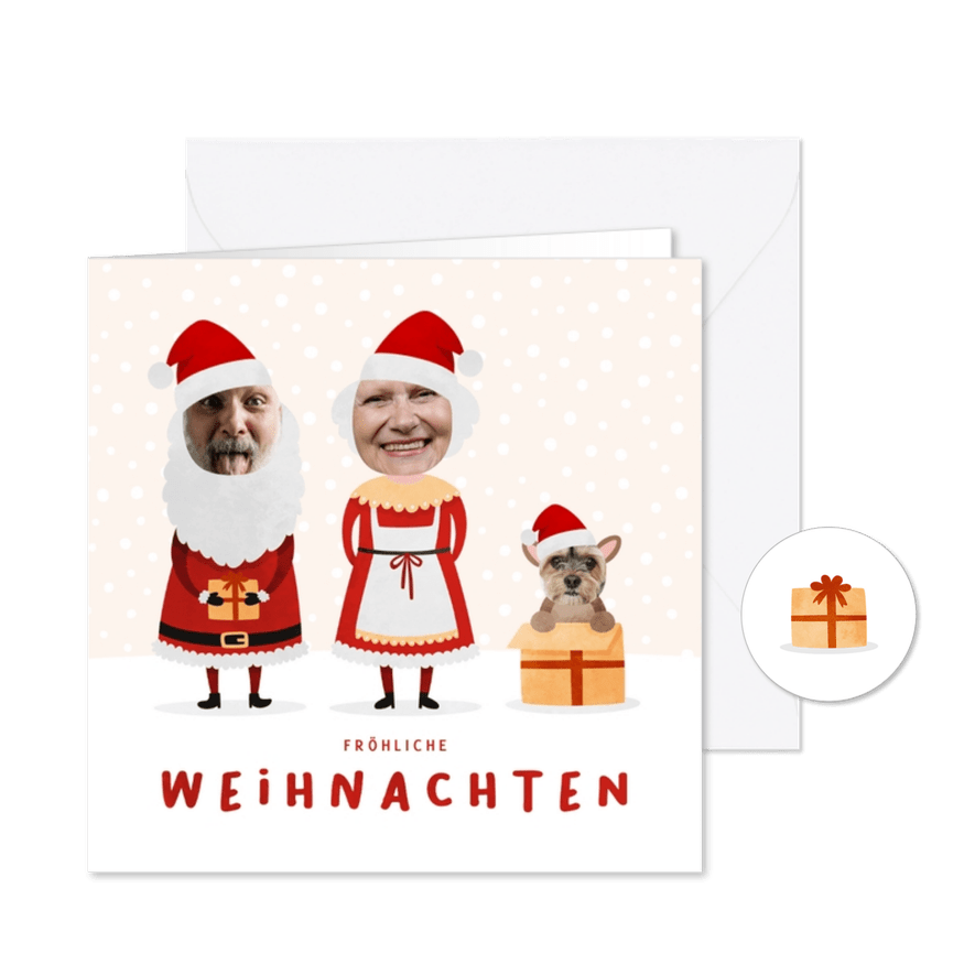 Weihnachtskarte lustige Weihnachtsfiguren - Karteneindruck