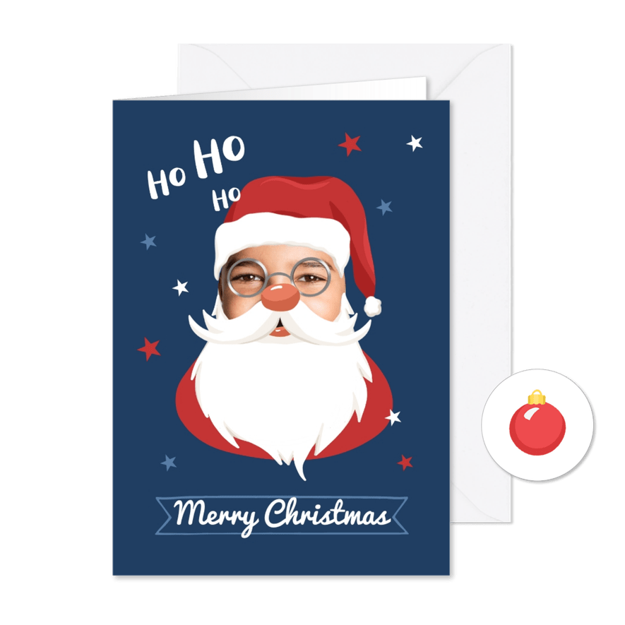 Weihnachtskarte lustiger Weihnachtsmann eigenes Foto - Karteneindruck