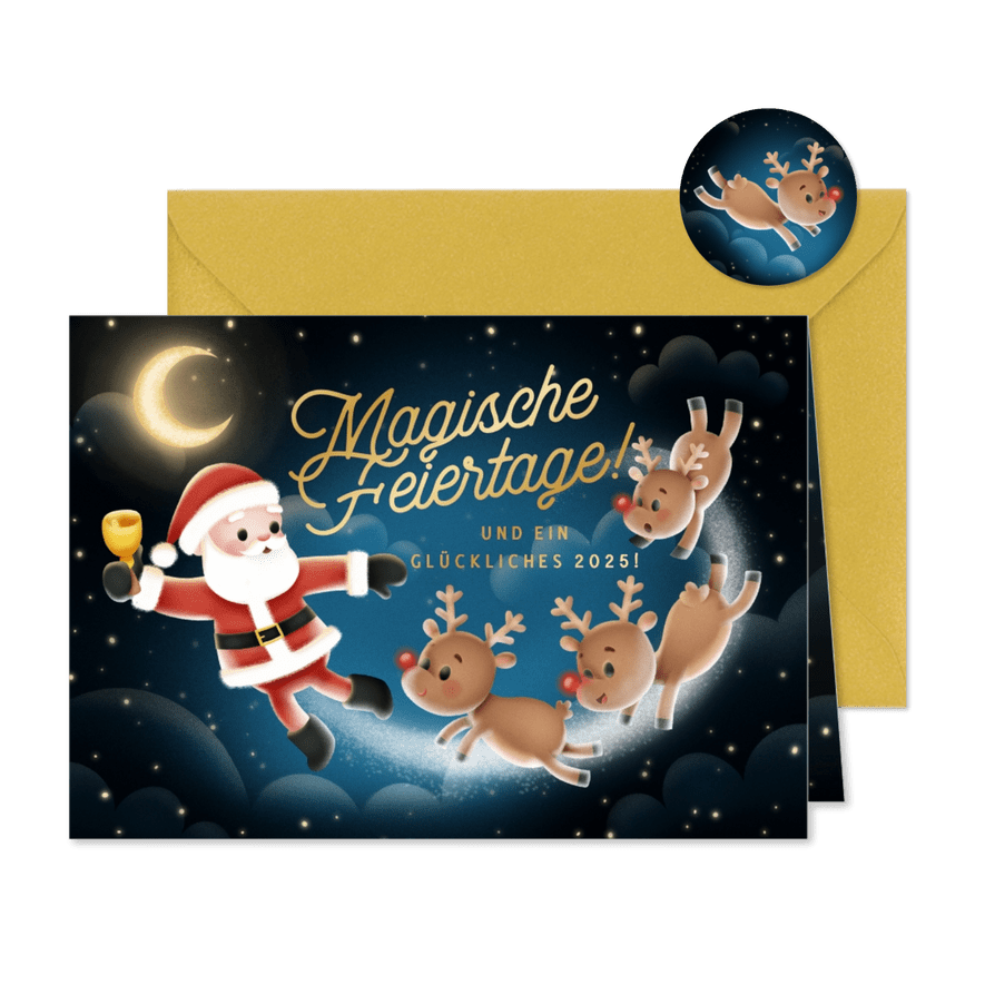 Weihnachtskarte 'Magische Weihnachten'  - Karteneindruck
