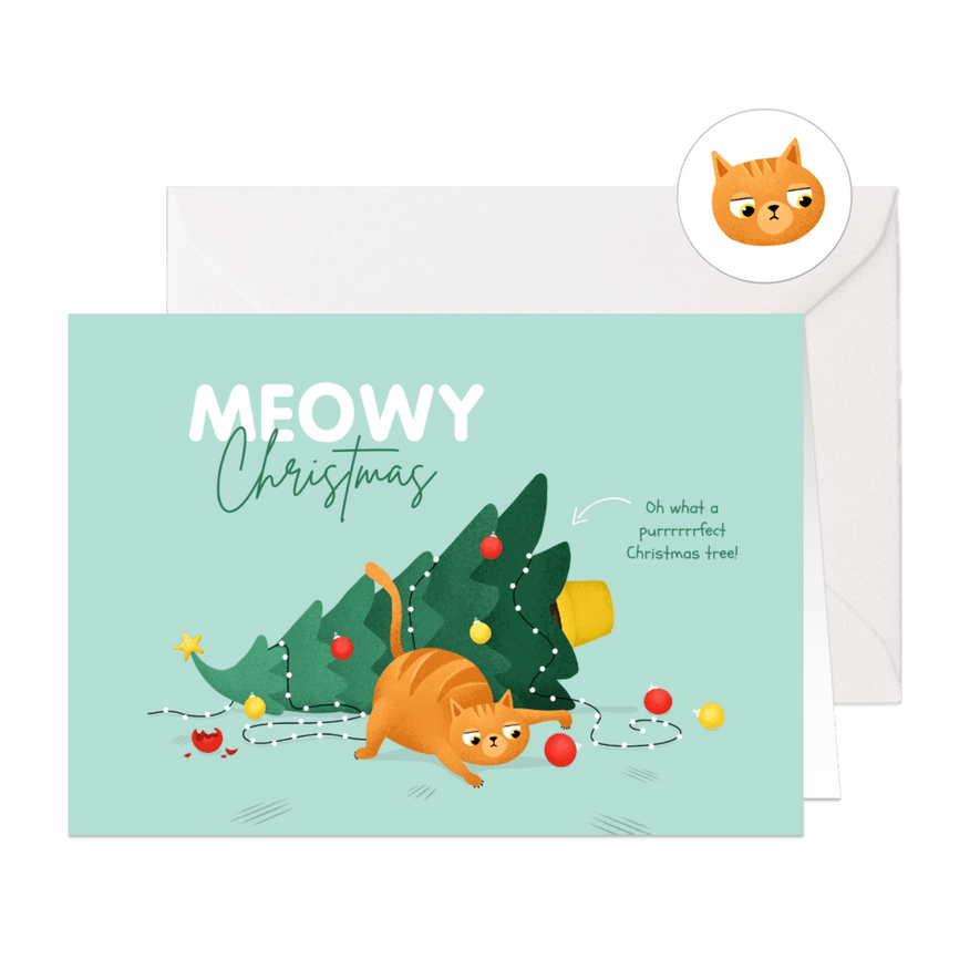 Weihnachtskarte Meowy Christmas - Karteneindruck
