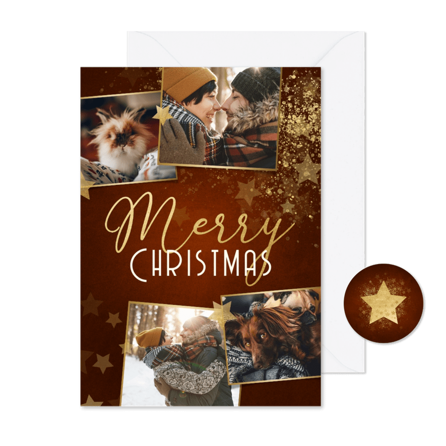 Weihnachtskarte 'Merry Christmas' Fotocollage - Karteneindruck