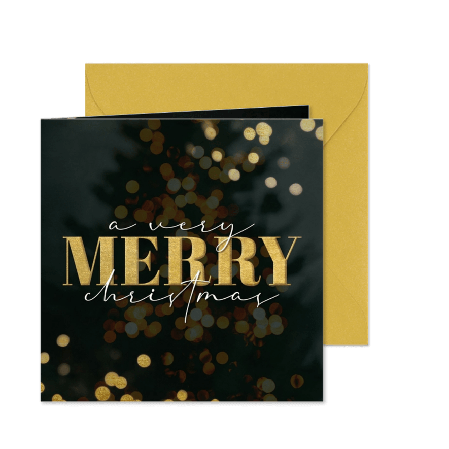 Weihnachtskarte 'Merry Christmas' kleine Lichter - Karteneindruck
