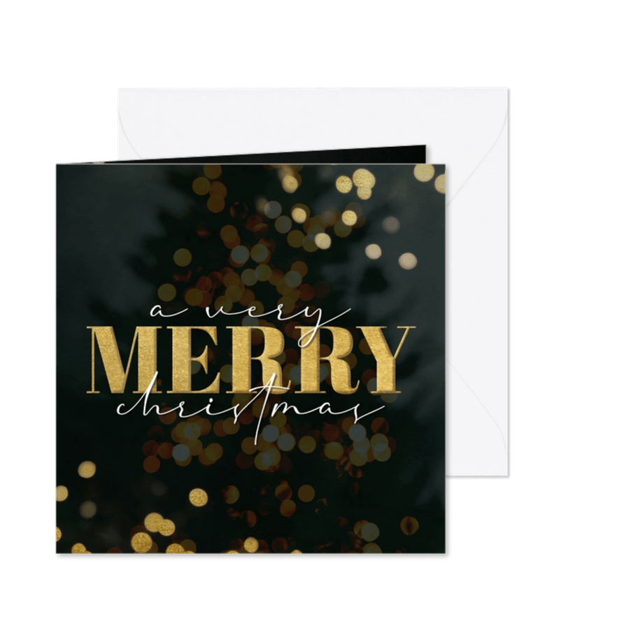Weihnachtskarte 'Merry Christmas' kleine Lichter - Karteneindruck