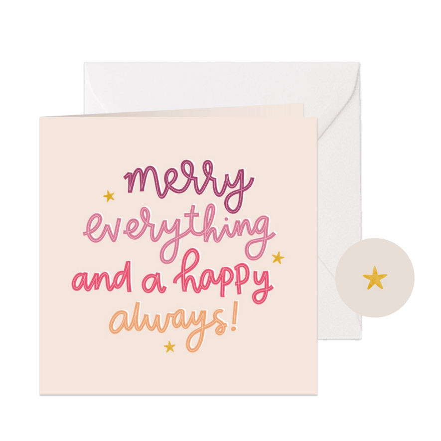 Weihnachtskarte 'Merry Everything' - Karteneindruck
