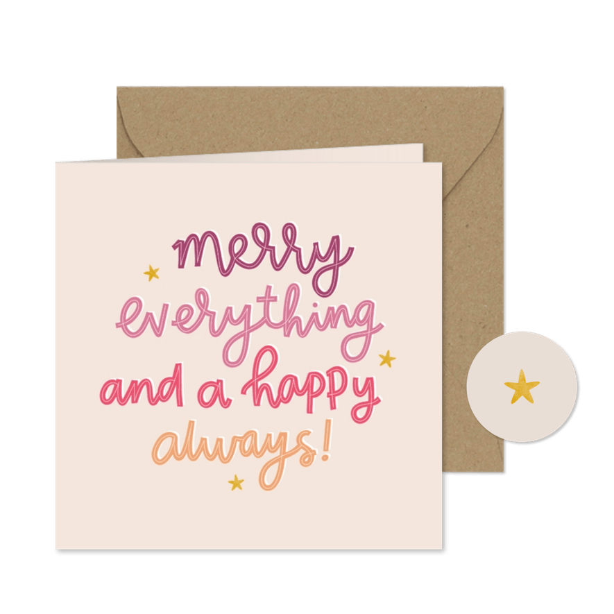 Weihnachtskarte 'Merry Everything' - Kartenvorschau