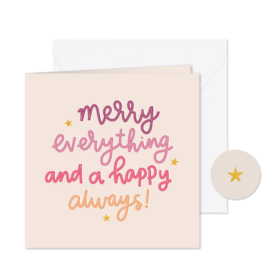 Weihnachtskarte 'Merry Everything' - Karteneindruck