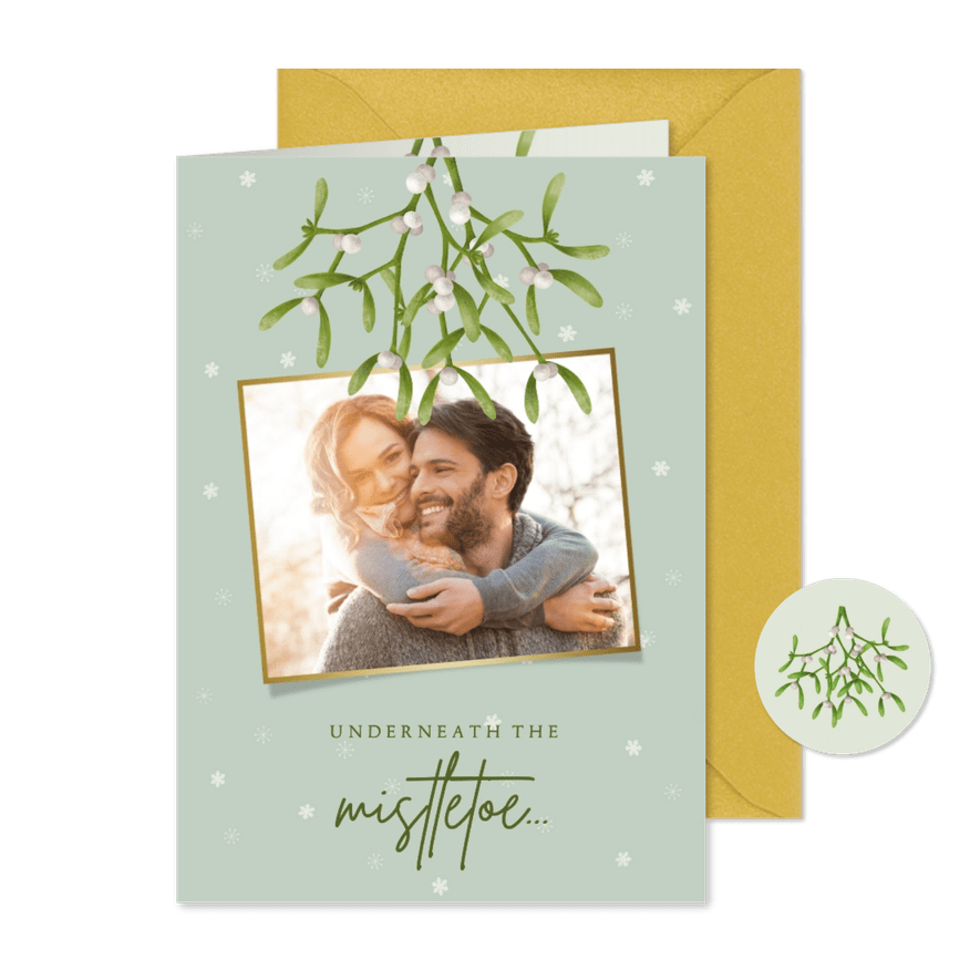 Weihnachtskarte 'Mistletoe' mit Foto - Karteneindruck