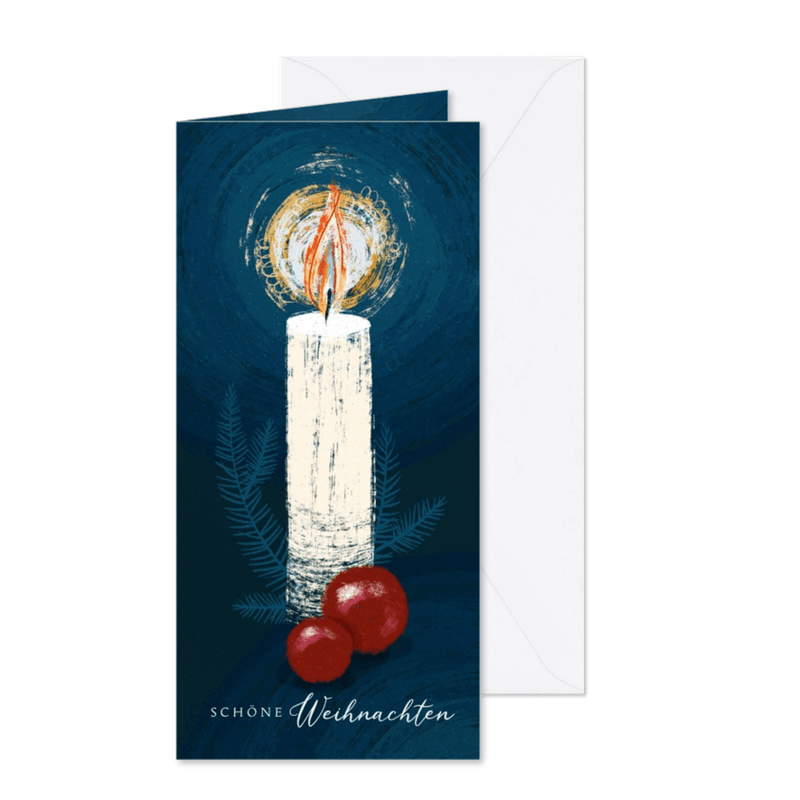 Weihnachtskarte mit Adventskerze - Karteneindruck